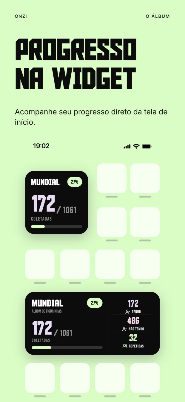 Slide 7 of the Português listing: progresso na widget