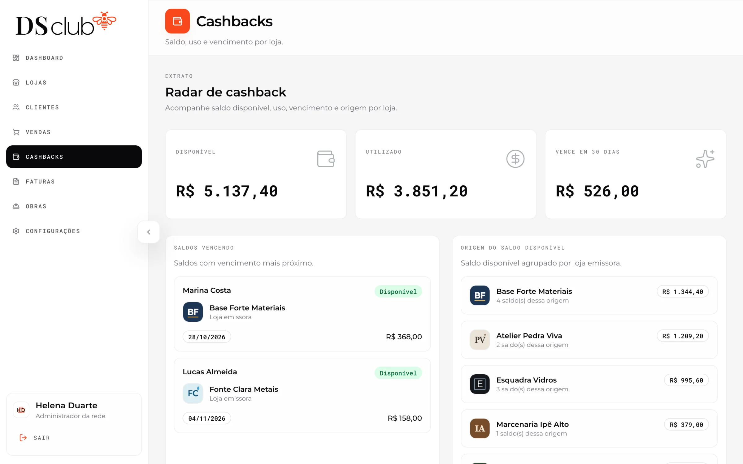 The firm’s cashback radar with balances about to expire
