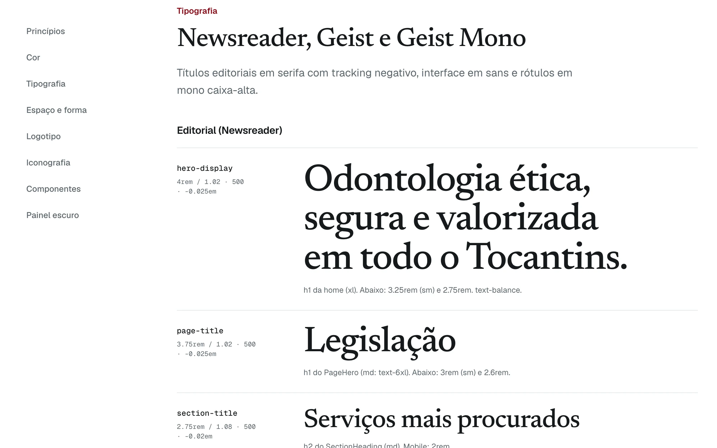 Type specimens