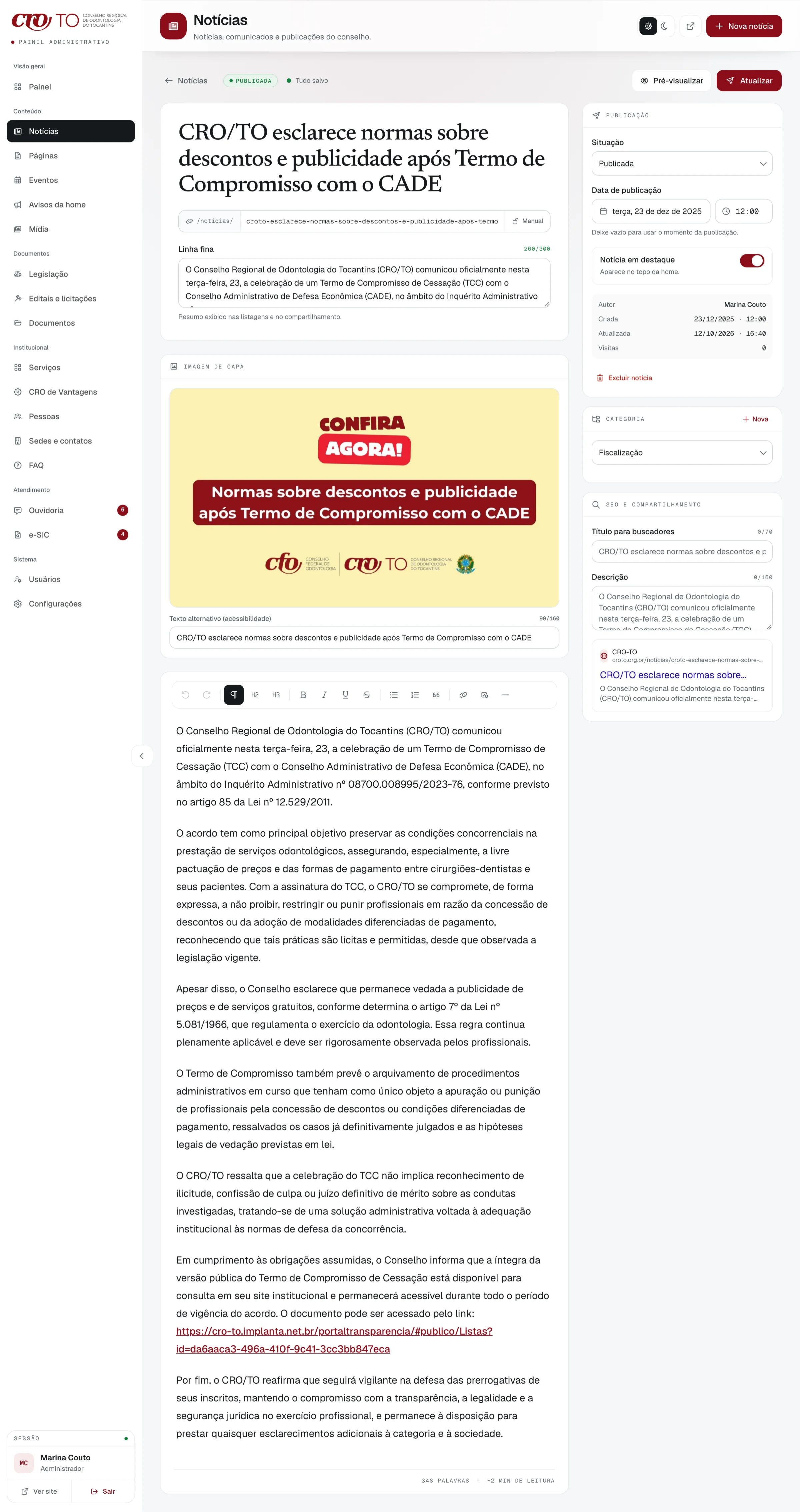 A migrated article open in the editor, full length