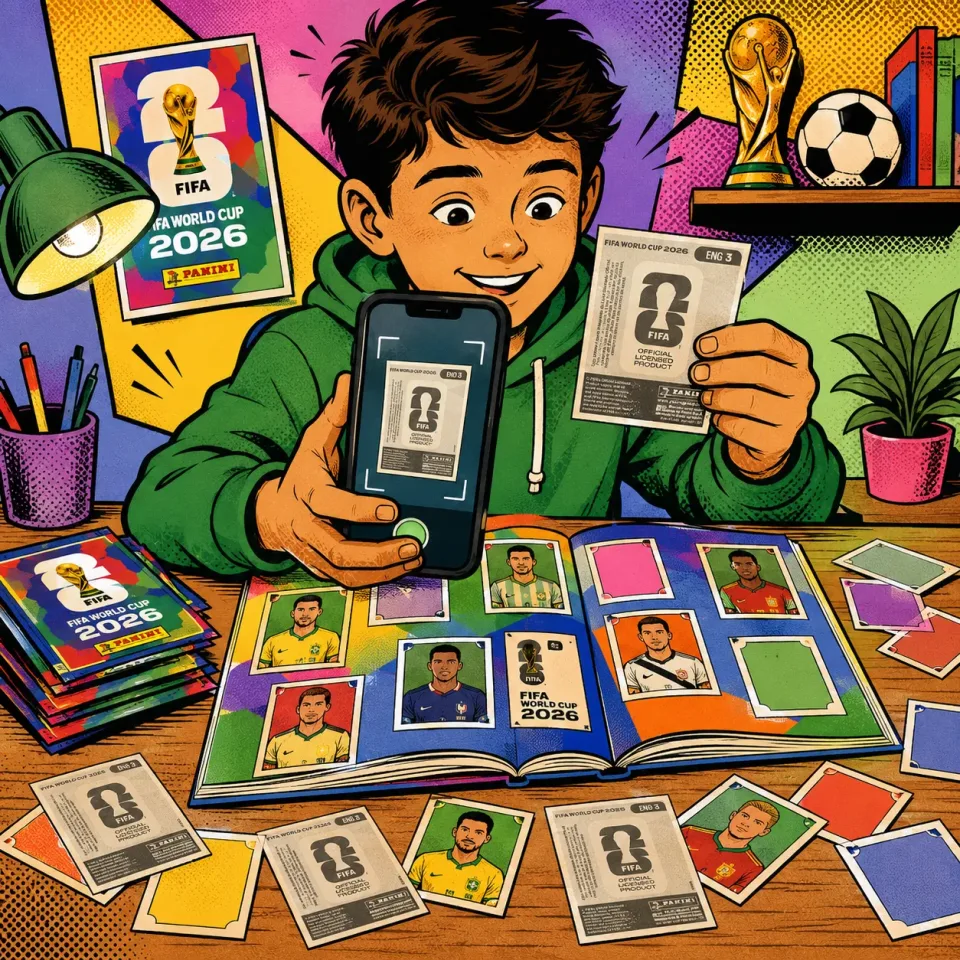 Illustration for “Como escanear figurinhas esportivas com a câmera”