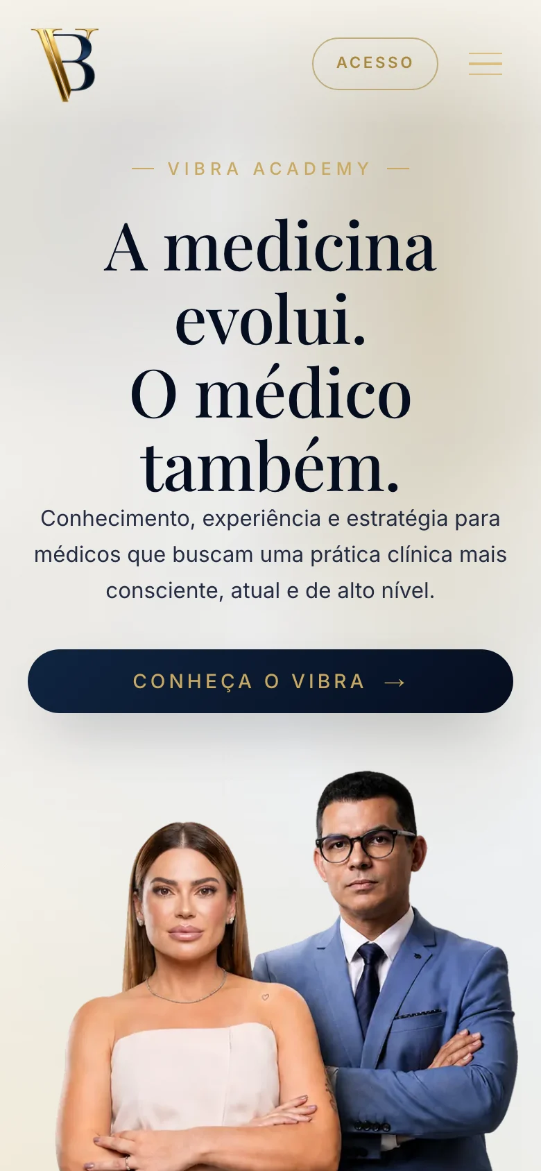 vibra.academy on a phone: the hero