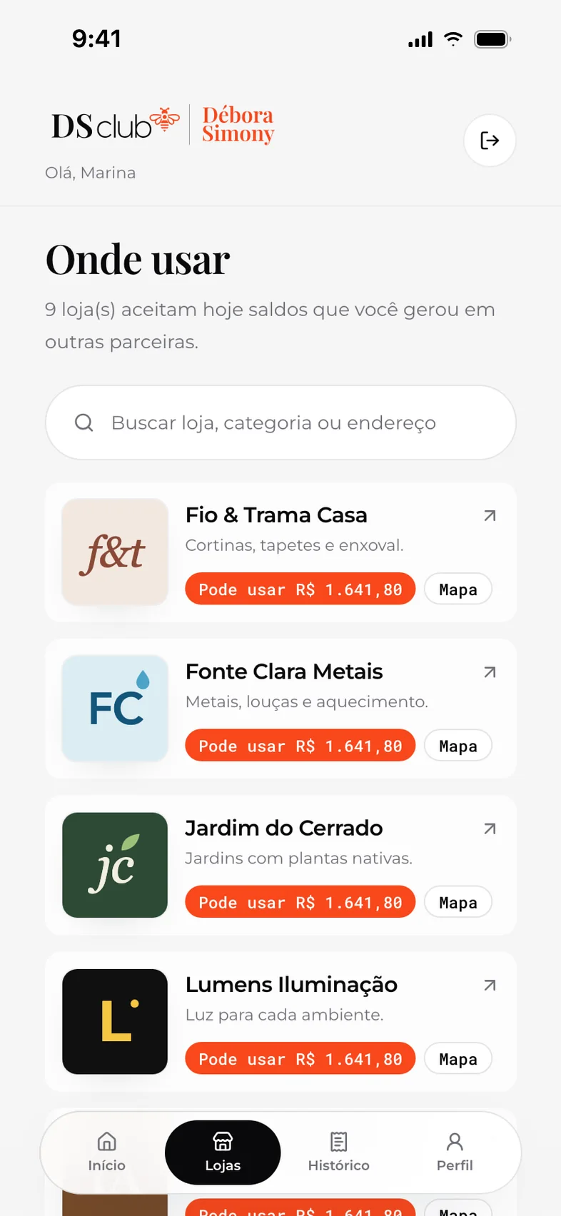 Partner stores on a phone