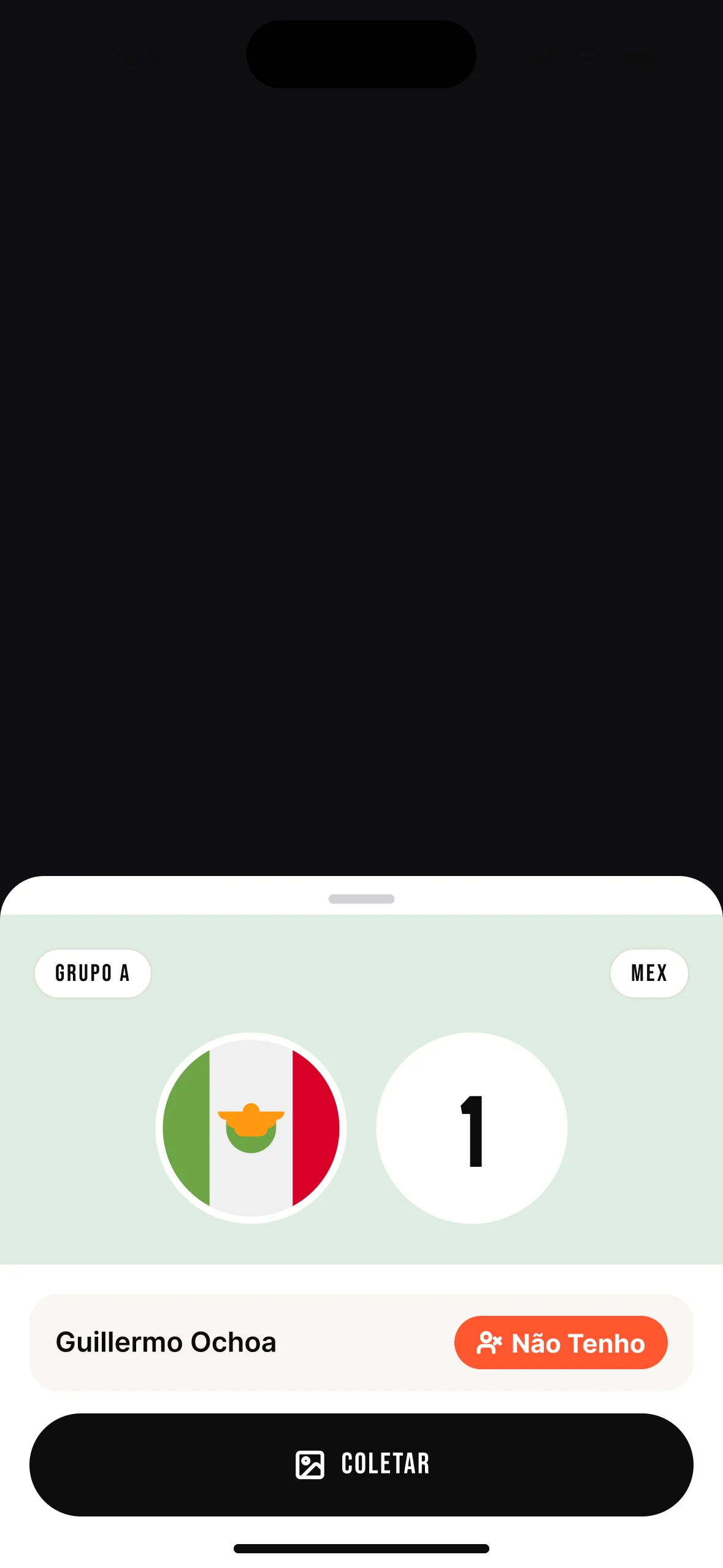 Scan result: missing, marked “Não Tenho” in coral