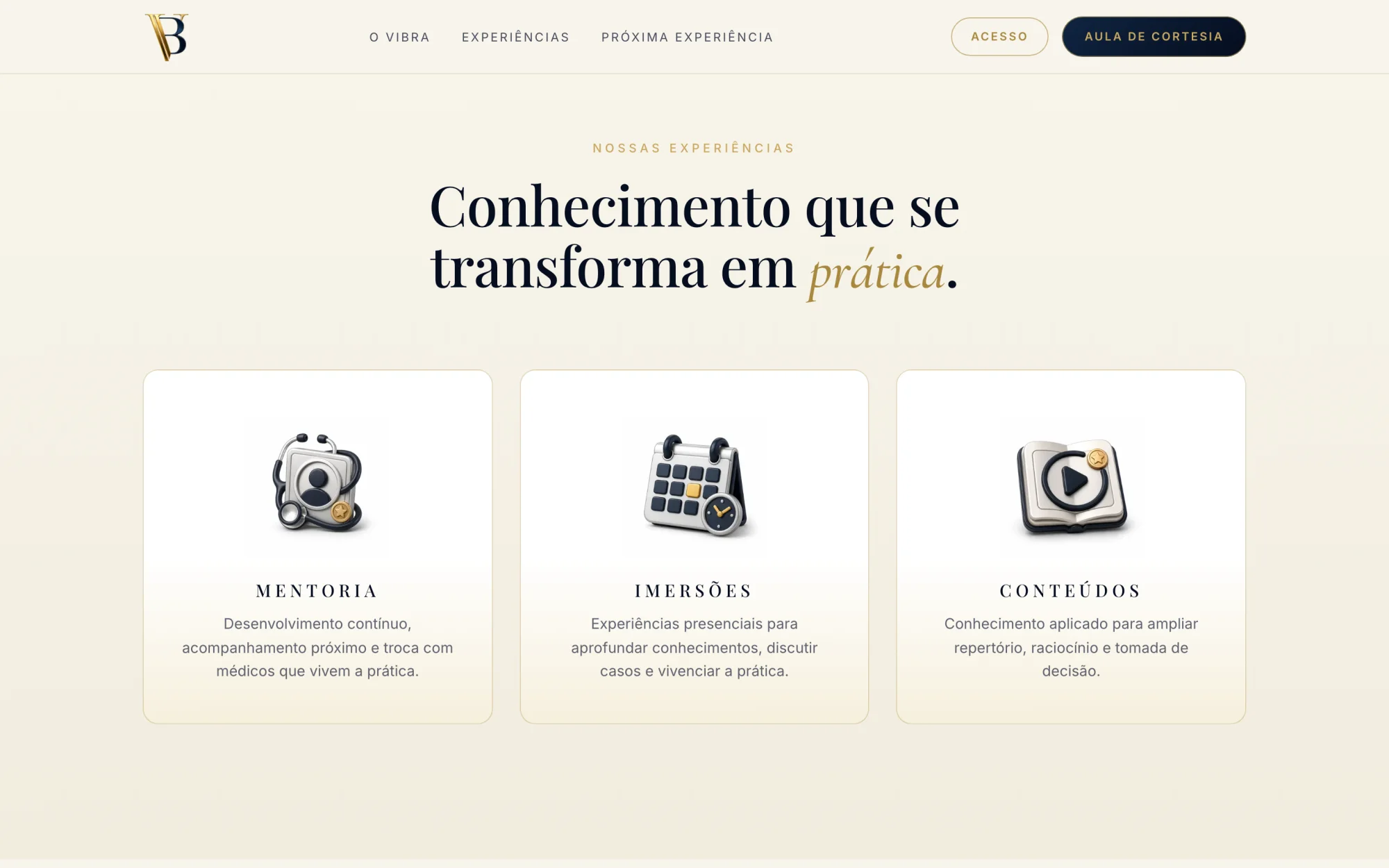 Mentoria, Imersões, Conteúdos