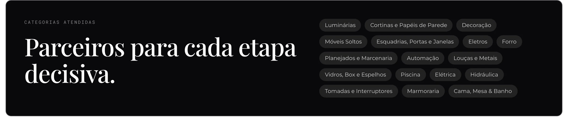 Partners for each decisive stage, on the public site