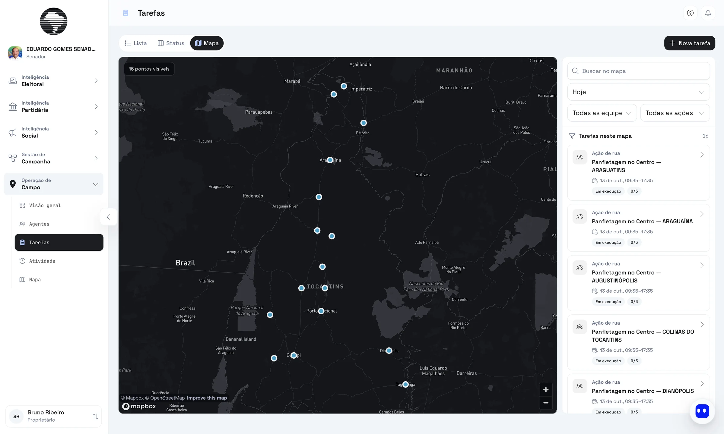 Tasks on the map